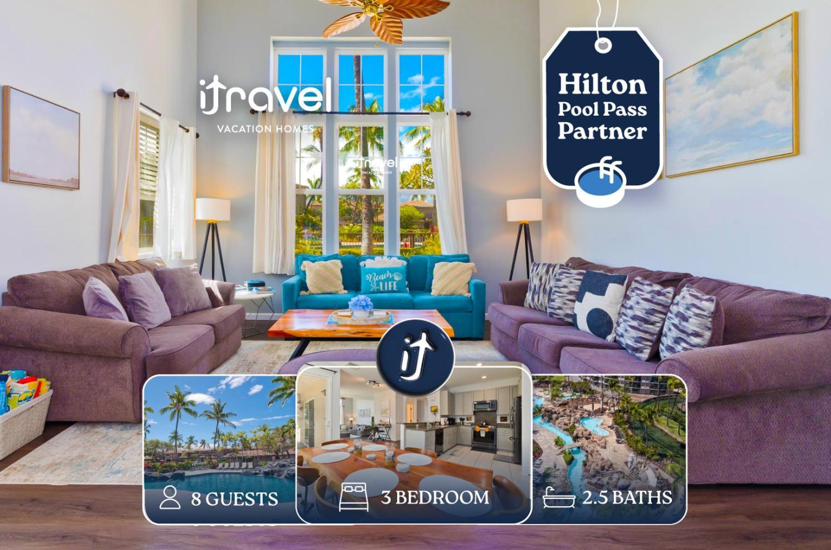 Hilton Pool Pass Included - Stylish Central Villa Mins To Beach Pool & Spa Waikoloa Dış mekan fotoğraf